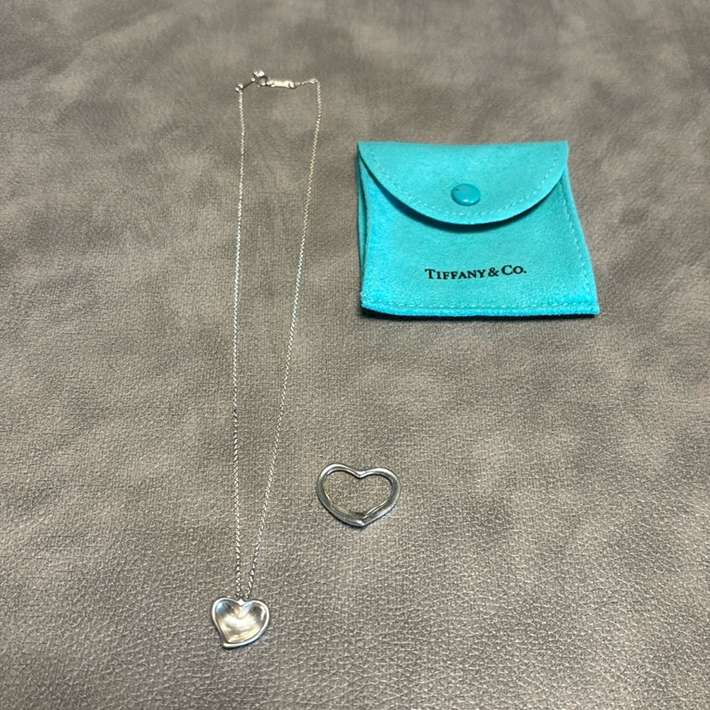 Tiffany Heart Necklace + Open Heart Charm